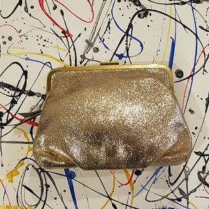 J crew new gold sparkle bag
